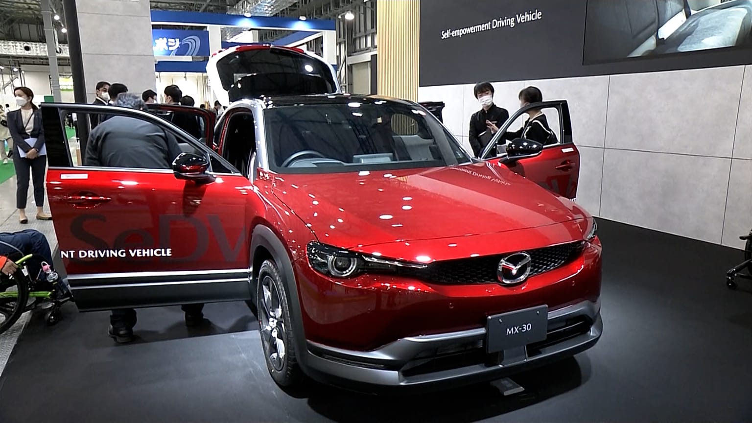 The modified MX-30 Self-empowerment SUV allows people with disabilities to drive solely with their hands