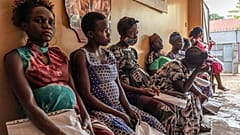 Pregnant women gathering for check up, Kampala, Uganda