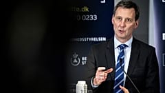 Danish Justice minister Nick Haekkerup speaks at a press conference in Copenhagen.