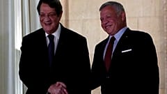 Ο Πρόεδρος της Κυπριακής Δημοκρατίας, Νίκος Αναστασιάδης, και ο Βασιλιάς της Ιορδανίας, Αμπντάλλα Β'