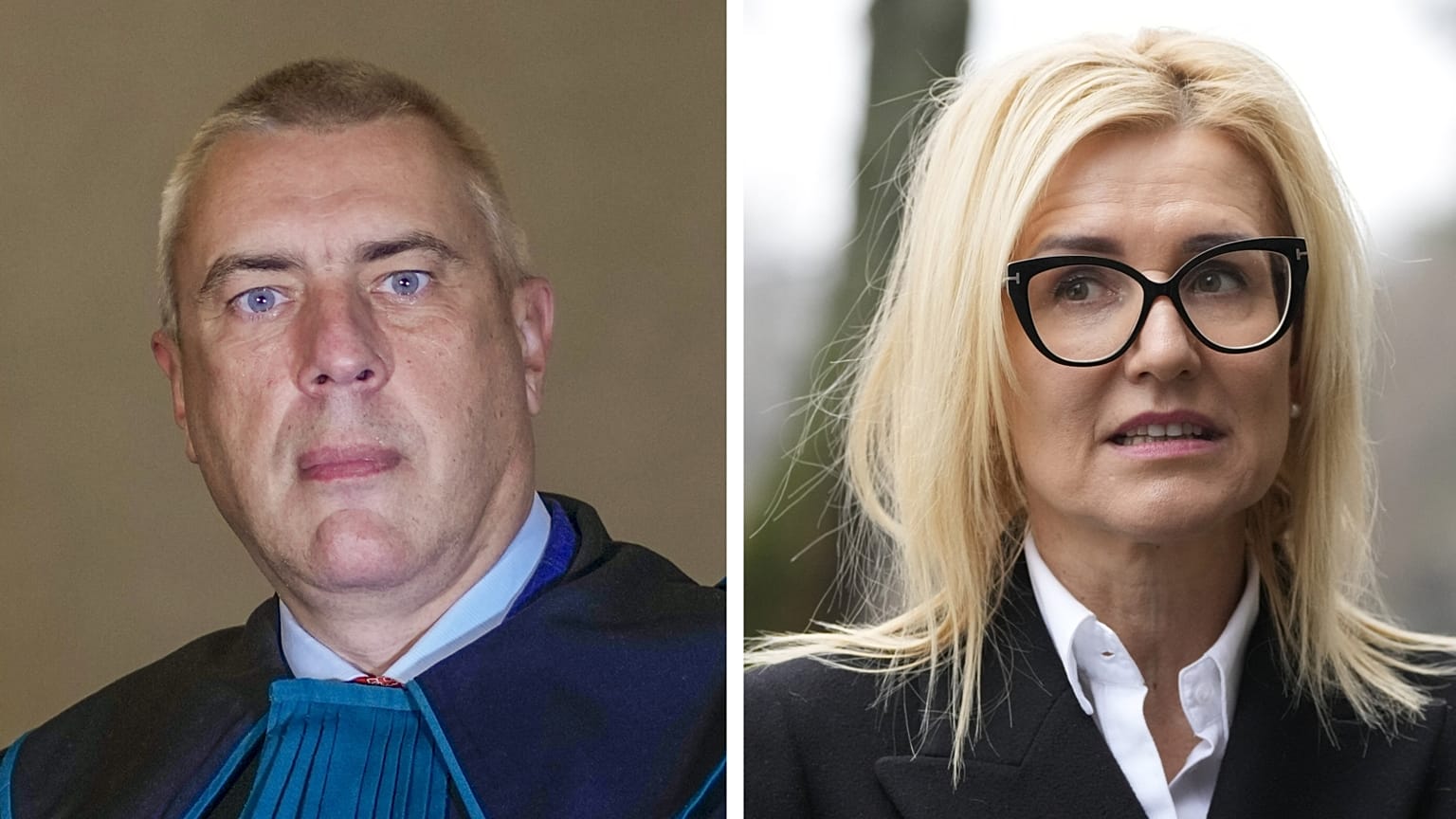 A két megfigyelt: Roman Giertych ügyvéd és Ewa Wrzosek ügyész