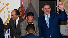 عبد الحميد دبيبة أثناء تقدمه بأوراق ترشحه للانتخابات