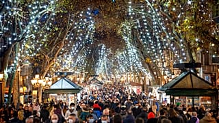 Le centre-ville de Barcelone le 23 décembre 2021