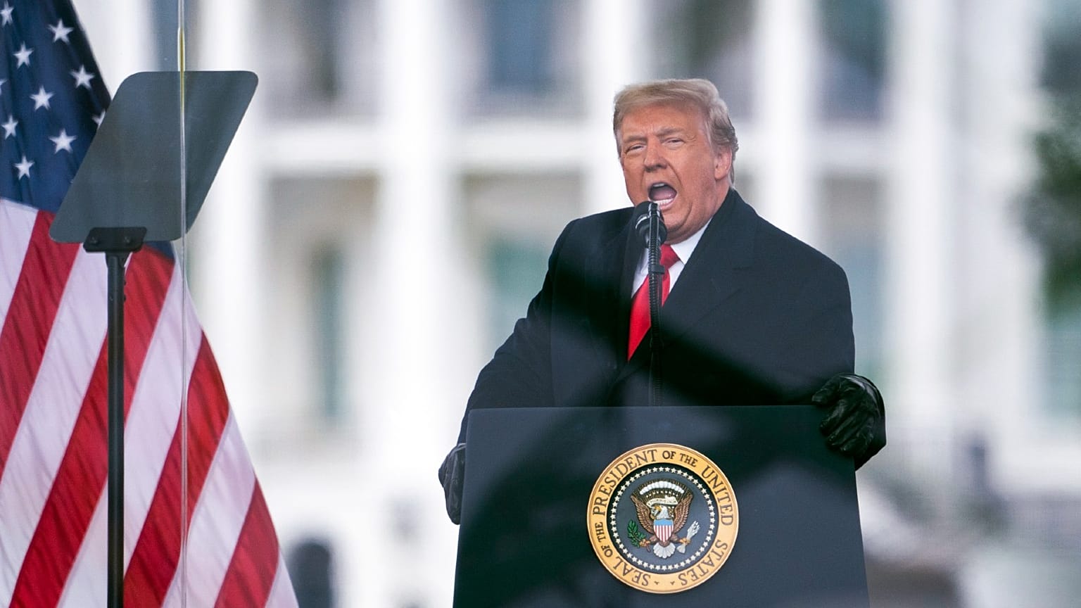 Archives : Donald Trump, lors de son discours devant ses partisans à Washington, avant l'assaut du Capitole, le 6 janvier 2021