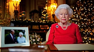 Britain's Queen Elizabeth II records her annual Christmas broadcast in Windsor Castle