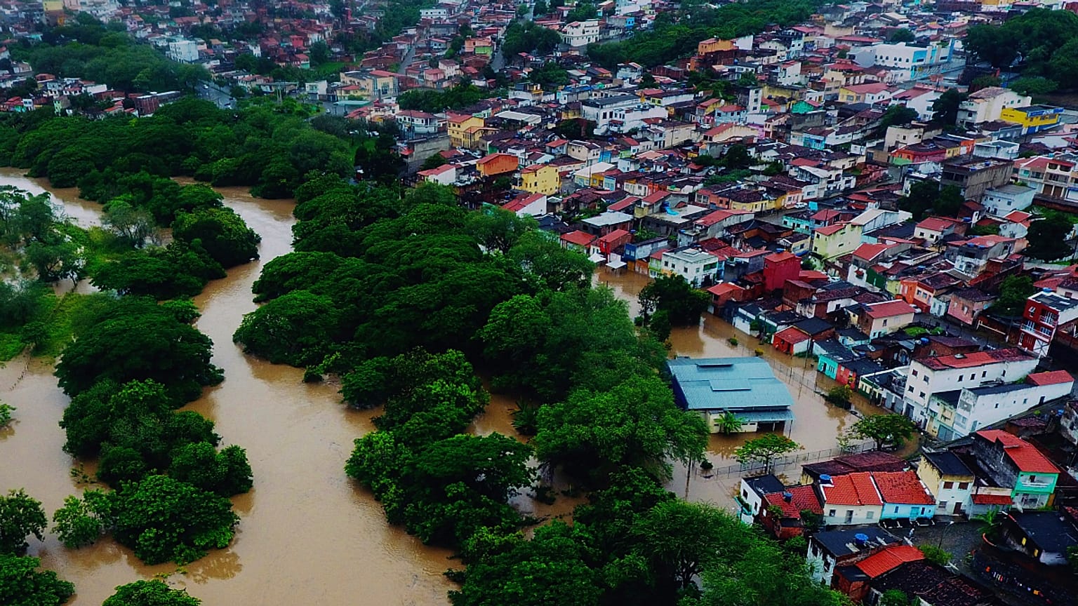 Vista aérea da cidade de Itapetinga, na Bahia, nordeste do Brasil