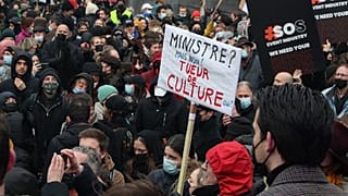 Manifestation du monde de la culture à Bruxelles, Belgique, le 26 décembre 2021