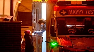 Eine mobile Test-Station in Frankfurt am Main am 27.12.2021