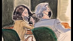 Dibujo de Elizabeth Williams de Ghislaine Maxwell durante un momento del juicio