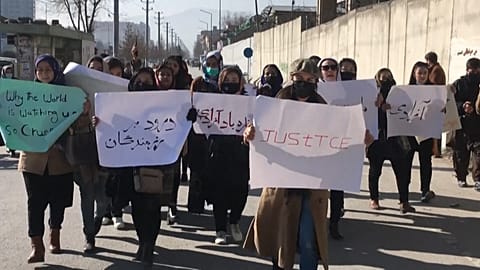 Afghan women protest
