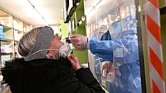 Coronatest in der Innenstadt von München am 28.12.2021
