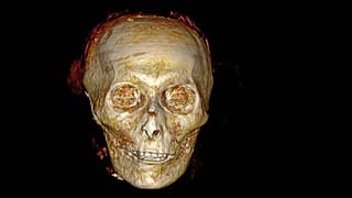 A handout picture released by the Egyptian Ministry of Antiquities on December 28, 2021, shows a 3D reconstruction of the head of Amenhotep I.