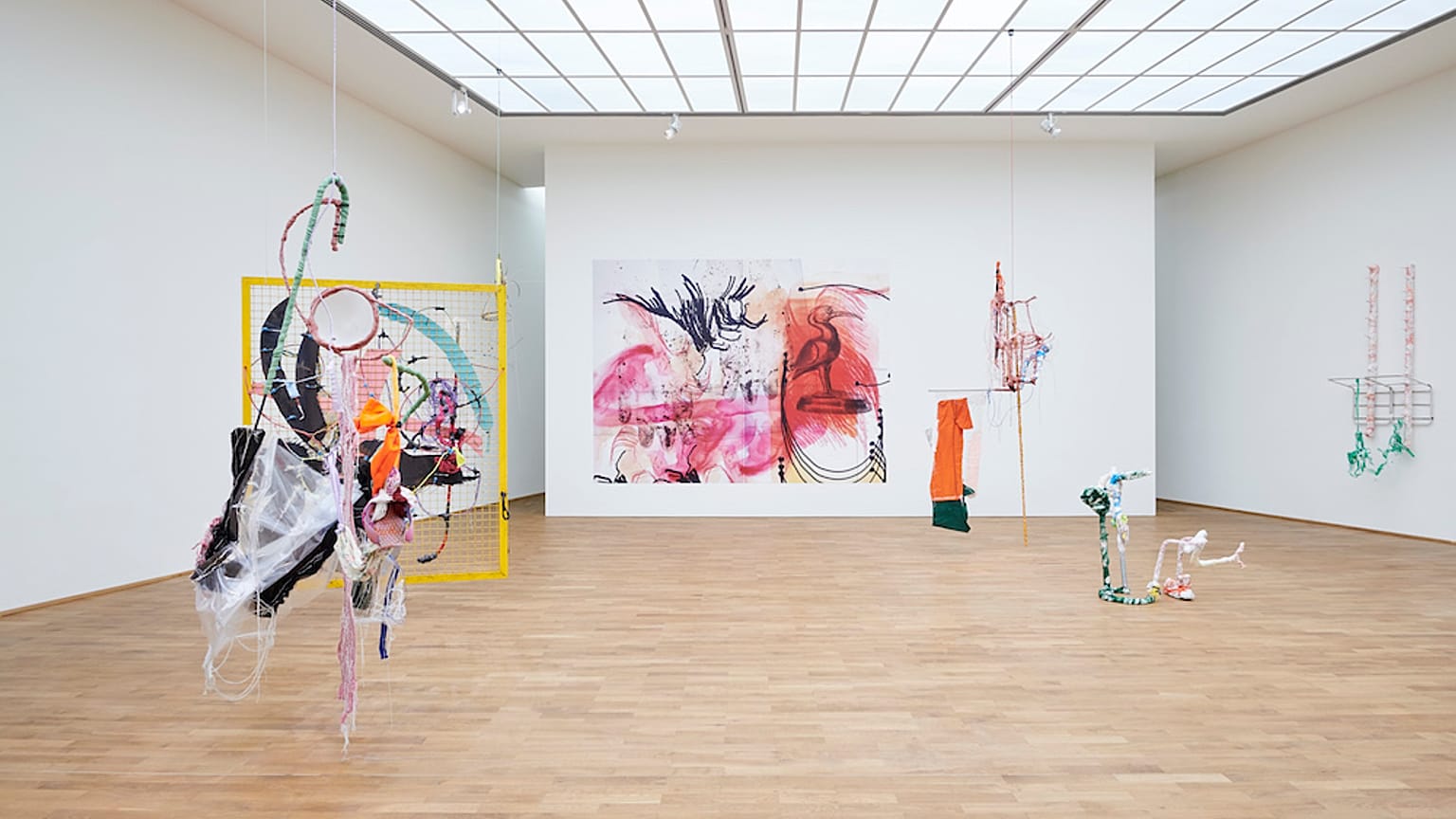 Julien Creuzet’s installation in Frank Walter – A Retrospective, 2020, Museum für Moderne Kunst, Frankfurt am Main, Germany.