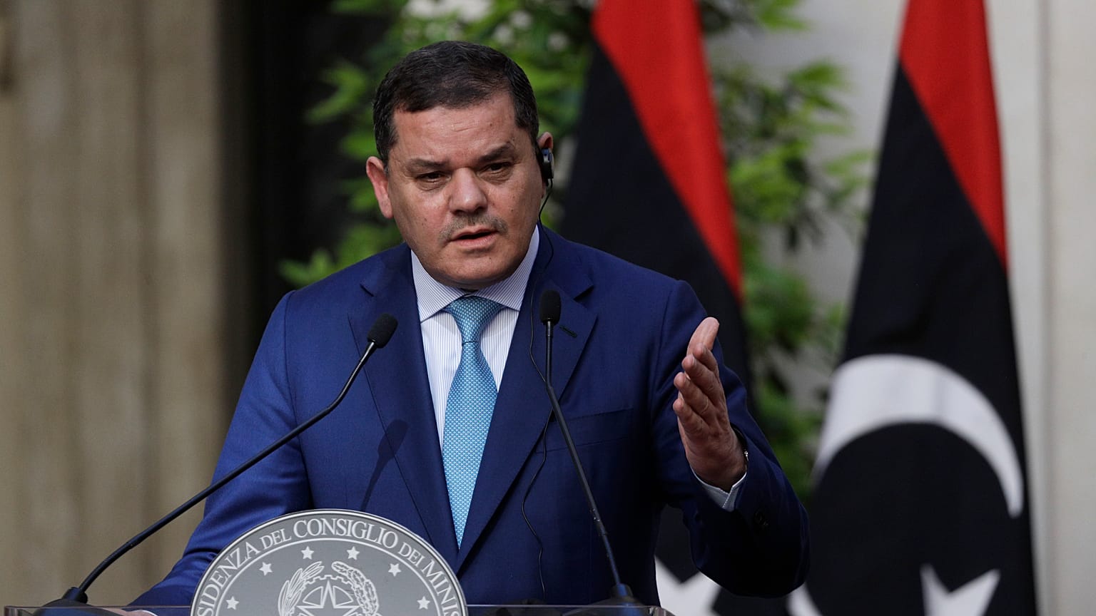 رئيس الوزراء الليبي عبد الحميد الدبيبة في روما. 2021/05/31