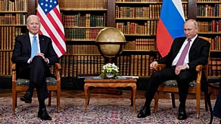 Biden und Putin während eines Gesprächs im Juni in Genf
