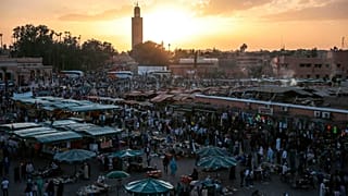 ساحة جامع الفناء التاريخية في مراكش، المغرب، 5 نوفمبر/ تشرين الثاني 2016 
