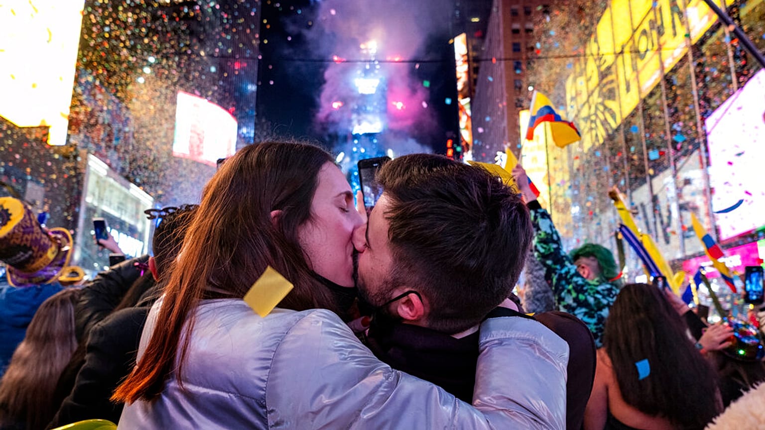 Le celebrazioni per l'anno nuovo a Times Square, New York