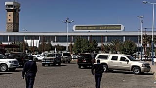مطار صنعاء في اليمن 2015.