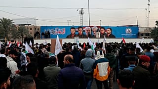 إحياء الذكرى الثانية لاغتيال القائد السابق لفيلق القدس الايراني قاسم سليماني ونائب رئيس الحشد الشعبي أبو مهدي المهندس في بغداد.