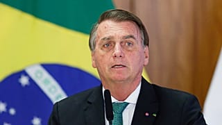 Brazil's President Jair Bolsonaro speaks during a joint press conference Paraguay's president at the Planalto Palace in Brasilia, Brazil, Nov. 24, 2021.