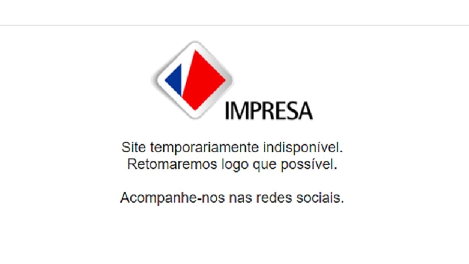 "Site temporariamente indisponível"