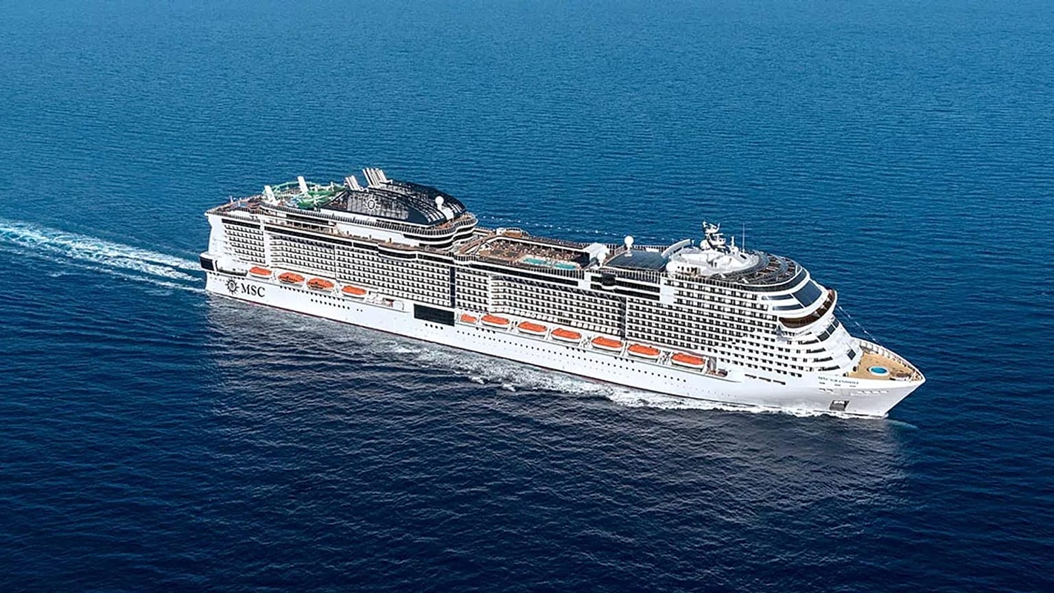 The MSC GRANDIOSA cruise ship. 