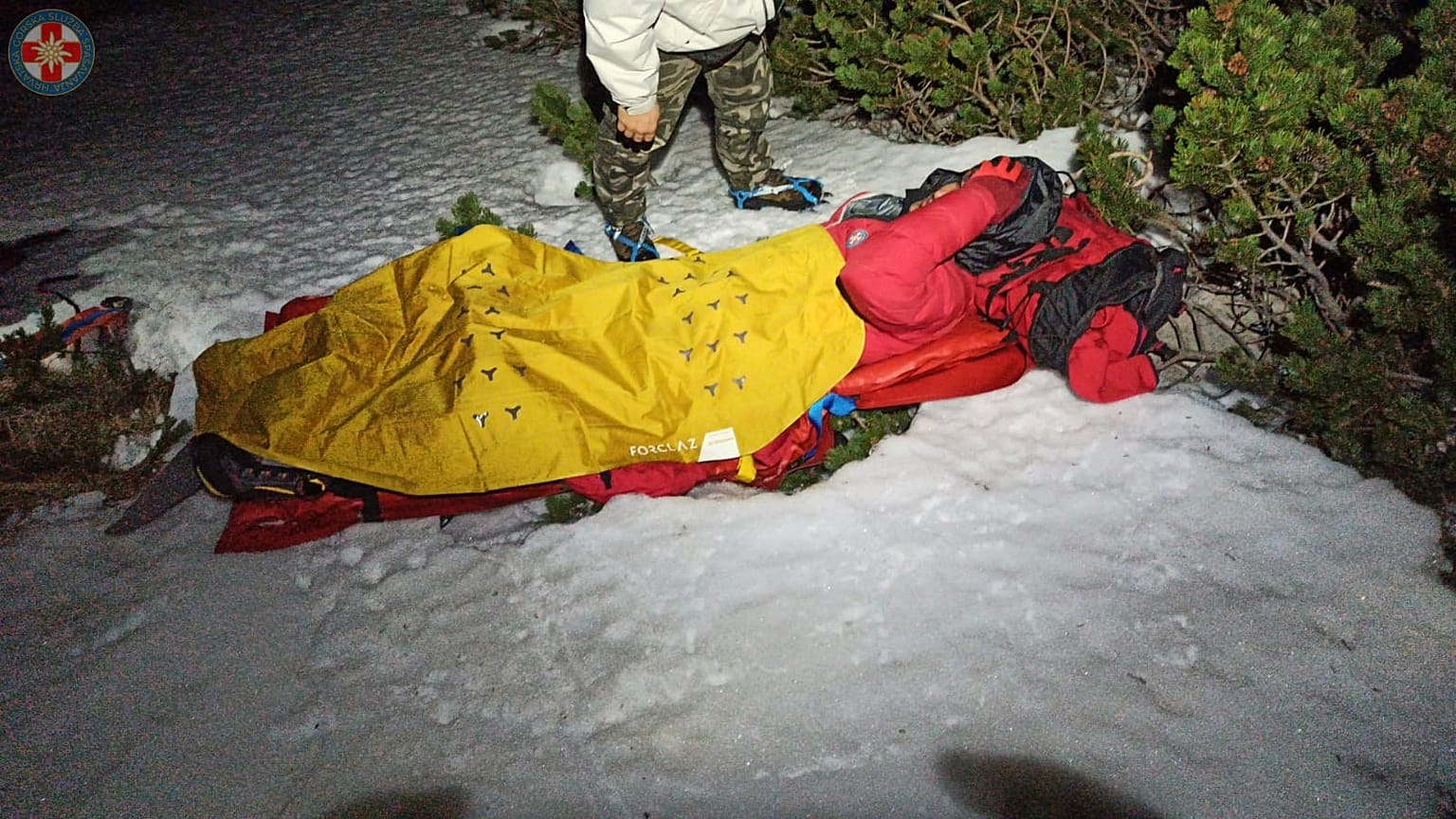 Grga Brkic was rescued 13 hours after falling 150 metres into a ravine while climbing the Velebit mountain range, on Croatia's Adriatic coast. 