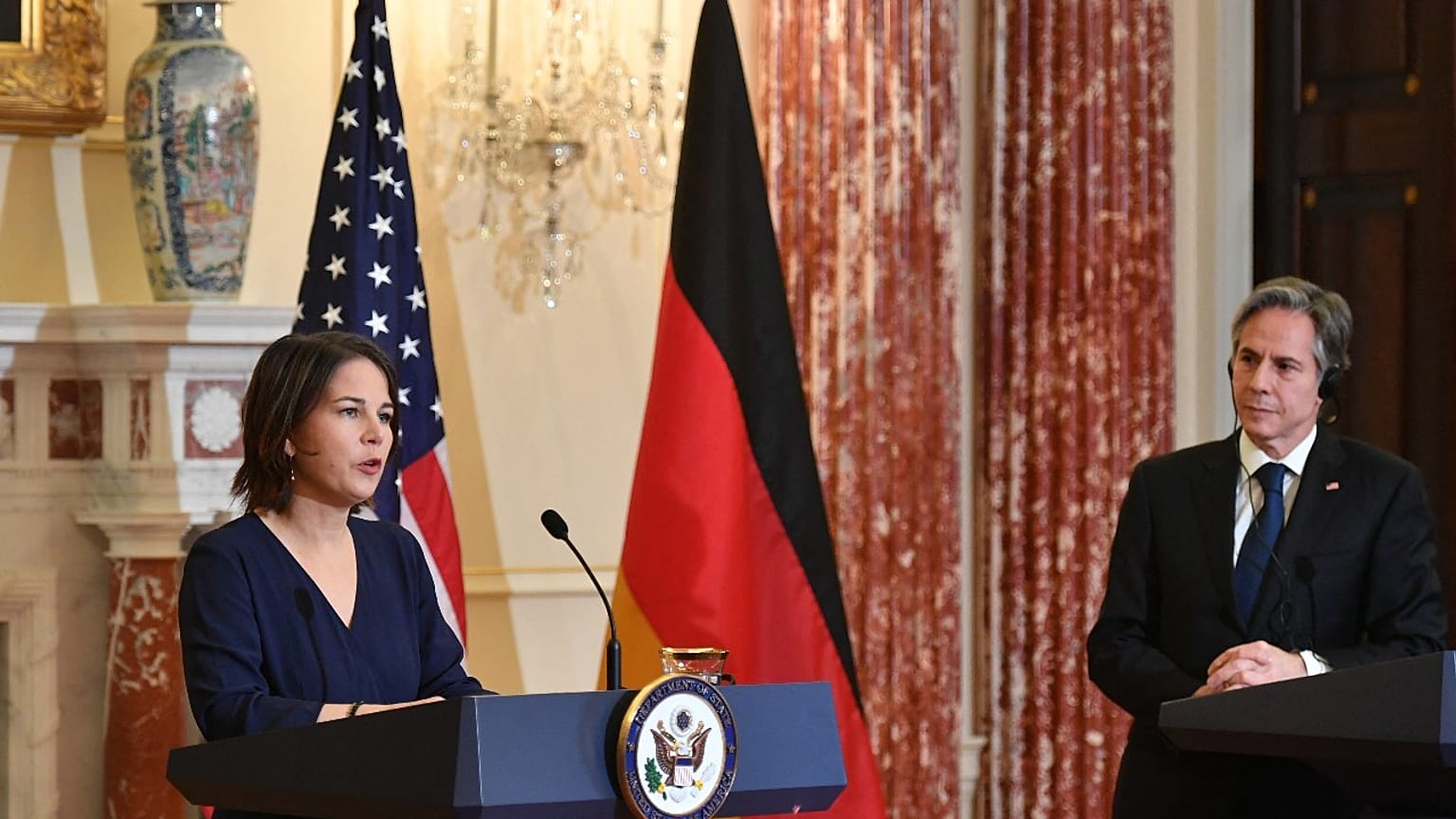 Die deutsche Außenministerin Annalena Baerbock und ihr amerikanischer Amtskollege Antony Blinken, 05.01.2021
