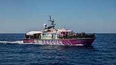 The Louise Michel vessel, founded by renowned artist Banksy, brought 31 rescued migrants to Lampedusa