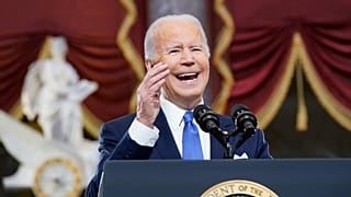 President Joe Biden speaks from Statuary Hall at the U.S. Capitol to mark the one year anniversary of the Jan. 6 riot at the Capitol by Donald Trump supporters, Jan. 6, 2021.