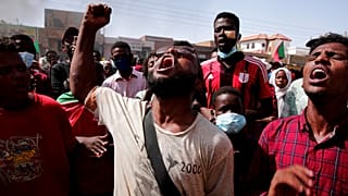 Des manifestatants soudanais à Khartoum le 6 janvier 2022