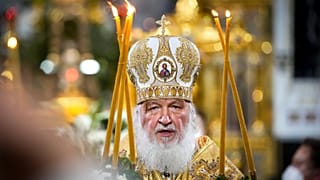 Russian Orthodox Patriarch Kirill delivers the Christmas Liturgy in the Christ the Saviour Cathedral in Moscow, Russia, Jan. 6, 2022.
