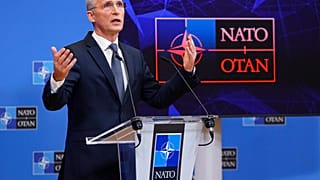 El Secretario General de la OTAN Jens Stoltenberg tras la reunión extraordinaria de Ministros de Asuntos Exteriores de la Alianza en Bruselas, Bélgica 7/1/2022