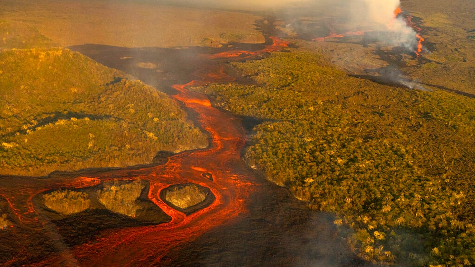 Río de lava del volcán Wolf en la isla Isabela, archipiélago de Galápagos, Ecuador 7/1/2022