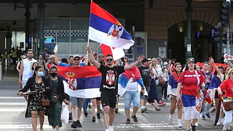 Fans of Serbian tennis star Novak Djokovic react to news of his court win.