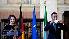 Medienkonferenz in Rom: Annalena Baerbock und Luigi Di Maio