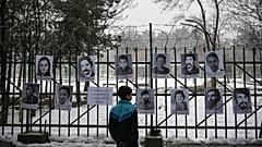 A public gallery, displaying over 1,000 portraits of Afghan war victims, in Kabul, Afghanistan, was ordered to be taken down by the Taliban 