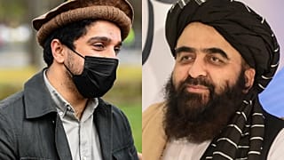 Tacik kökenli Ulusal Direniş Cephesi Başkanı Ahmed Mesud, Taliban'ın Dışişleri Bakan Vekili Emirhan Muttaki