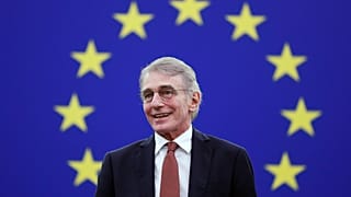 David Sassoli delivers a speech during the Award of the Sakharov Prize ceremony at the European Parliament in Strasbourg, eastern France, Wednesday, Dec. 15, 2021. 
