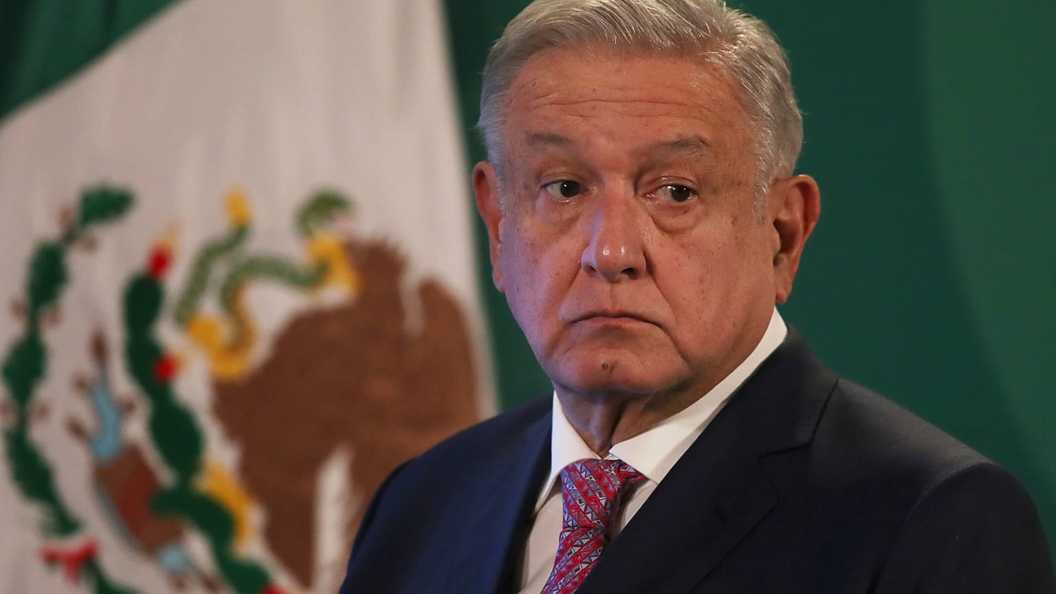Foto de archivo del presidente de México López Obrador en su comparecencia tras su primera infección por COVID-19. El mandatario ha confirmado haberse infectado de nuevo