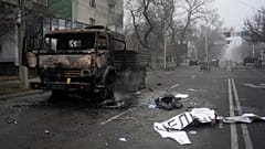 Imágenes tras una de las protestas en Almaty, Kazajistán 
