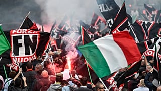 Archives : manifestation de membres du parti néofasciste "Forza Nuova" le 4 novembre 2017 à Rome