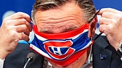 Le premier ministre québécois François Legault à la fin d'un point presse sur le Covid-19, le jeudi 21 mai 2020 à Montréal.