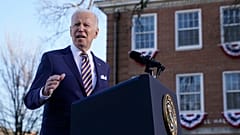 President Joe Biden speaks in support of changing the Senate filibuster rules to ensure the right to vote is defended, Atlanta, Georgia, USA, Jan. 11, 2022.