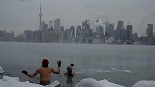 Canadians take icy bath in Toronto lake