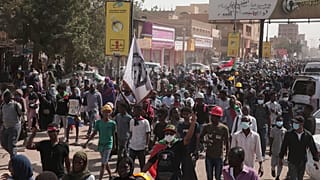 من تظاهرة خرجت في 13 يناير-كانون الثاني في الخرطوم ضدّ الانقلاب العسكري