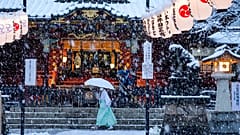Abondantes chutes de neige au Japon depuis plusieurs jours (ici à Tokyo, le 06/01/2022)