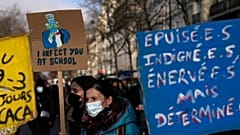 Besonders viele Lehrkräfte gingen an diesem Donnerstag in Paris auf die Straße