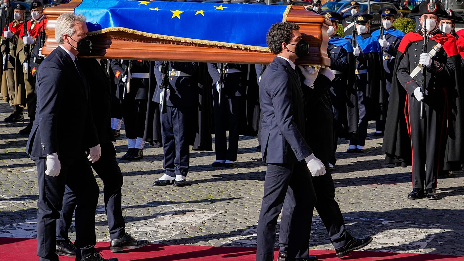 Último adiós a David Sassoli en un funeral de Estado en Roma 