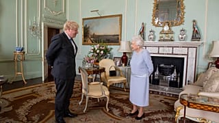 File photo: Britain's Queen Elizabeth II greets Prime Minister Boris Johnson